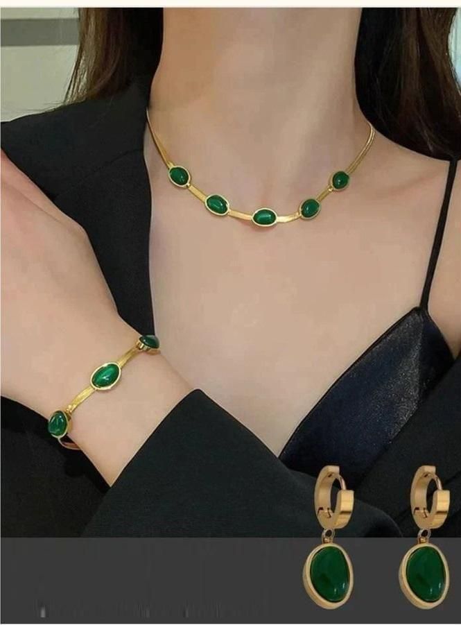 Crystal Pendant Necklace Set